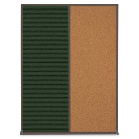 United Visual Products Single Door Radius Corkboard, 36"X36", B UV8002-BLACK-PEARL